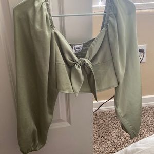 Princess Polly long puff sleeve crop top